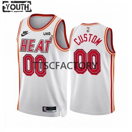 Maillot Basket Miami Heat Personnalisé Nike 2022-23 Classic Edition Blanc Swingman - Enfant